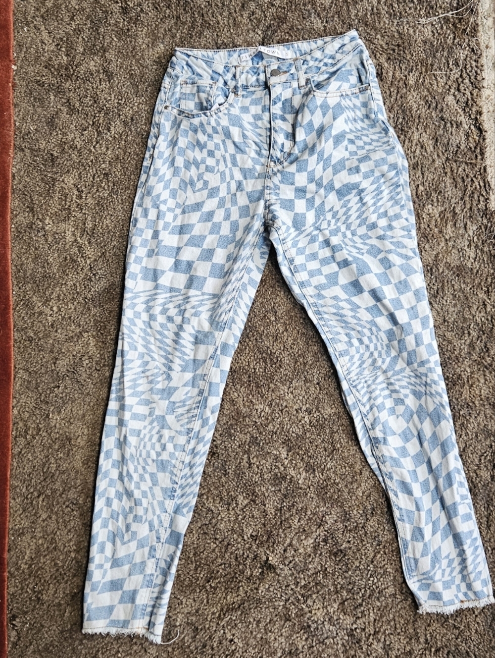 Tinseltown Blue & White Checker Jeans